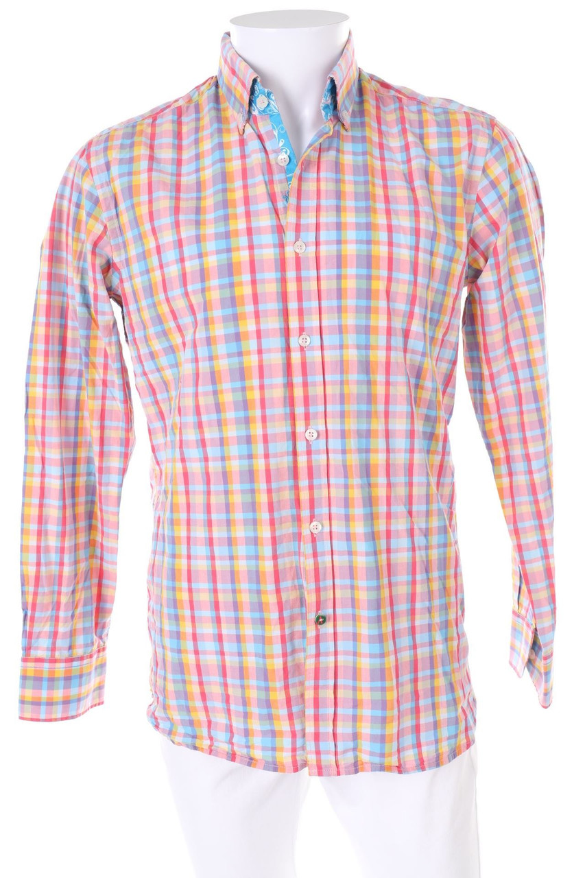 A FISH NAMED FRED - kariertes Button-down-Hemd aus Baumwolle - M