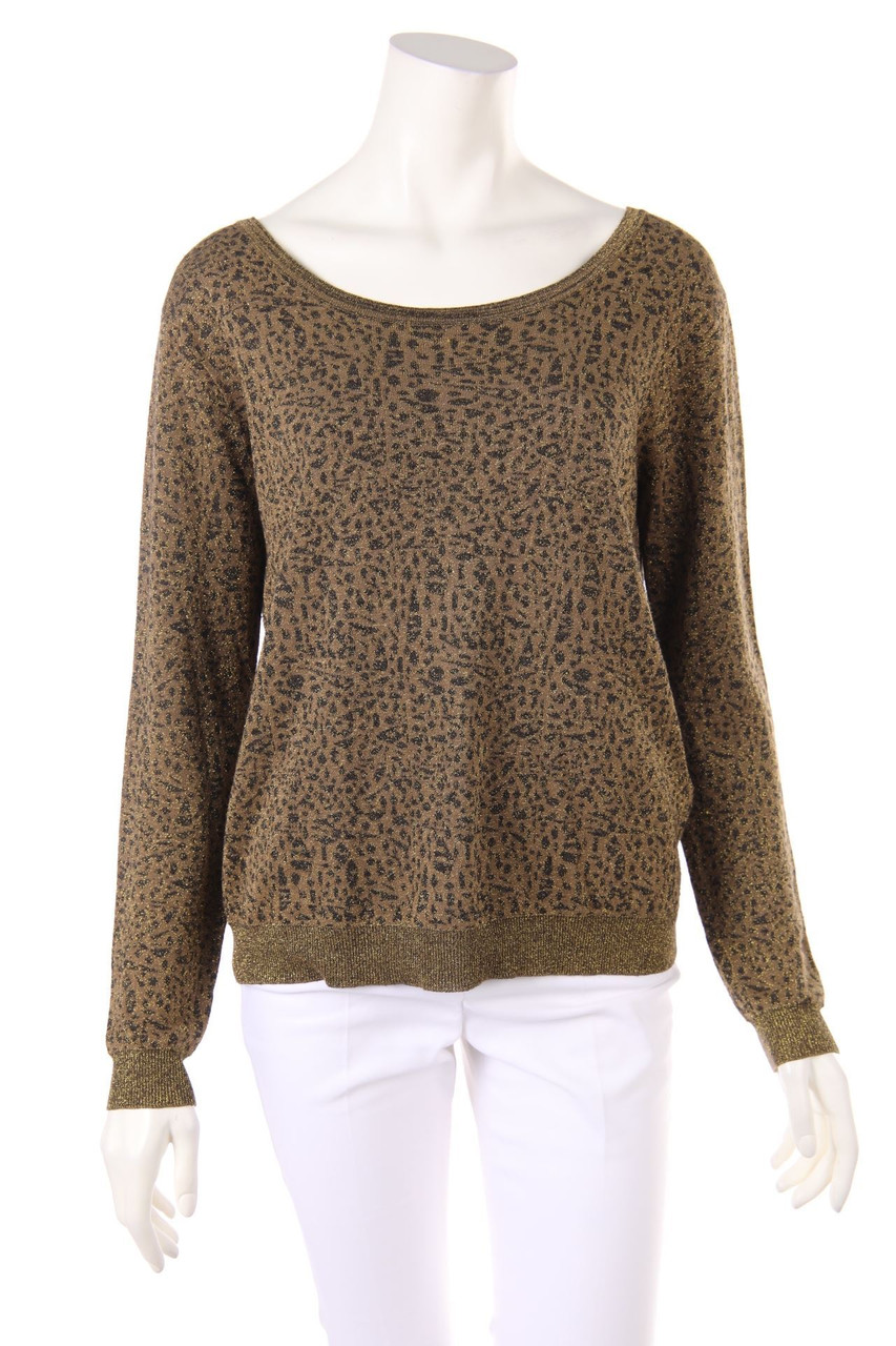 UTERQÜE - Glitter-crewneck pullover, Viscose-blend - L