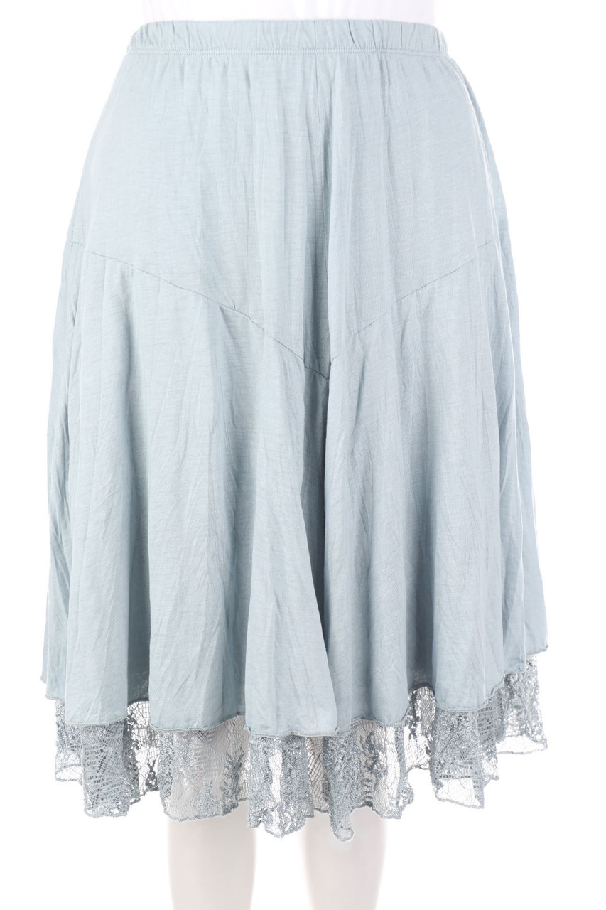 LAUREN VIDAL - Jersey-Skirt, Layer Look with Lace - M