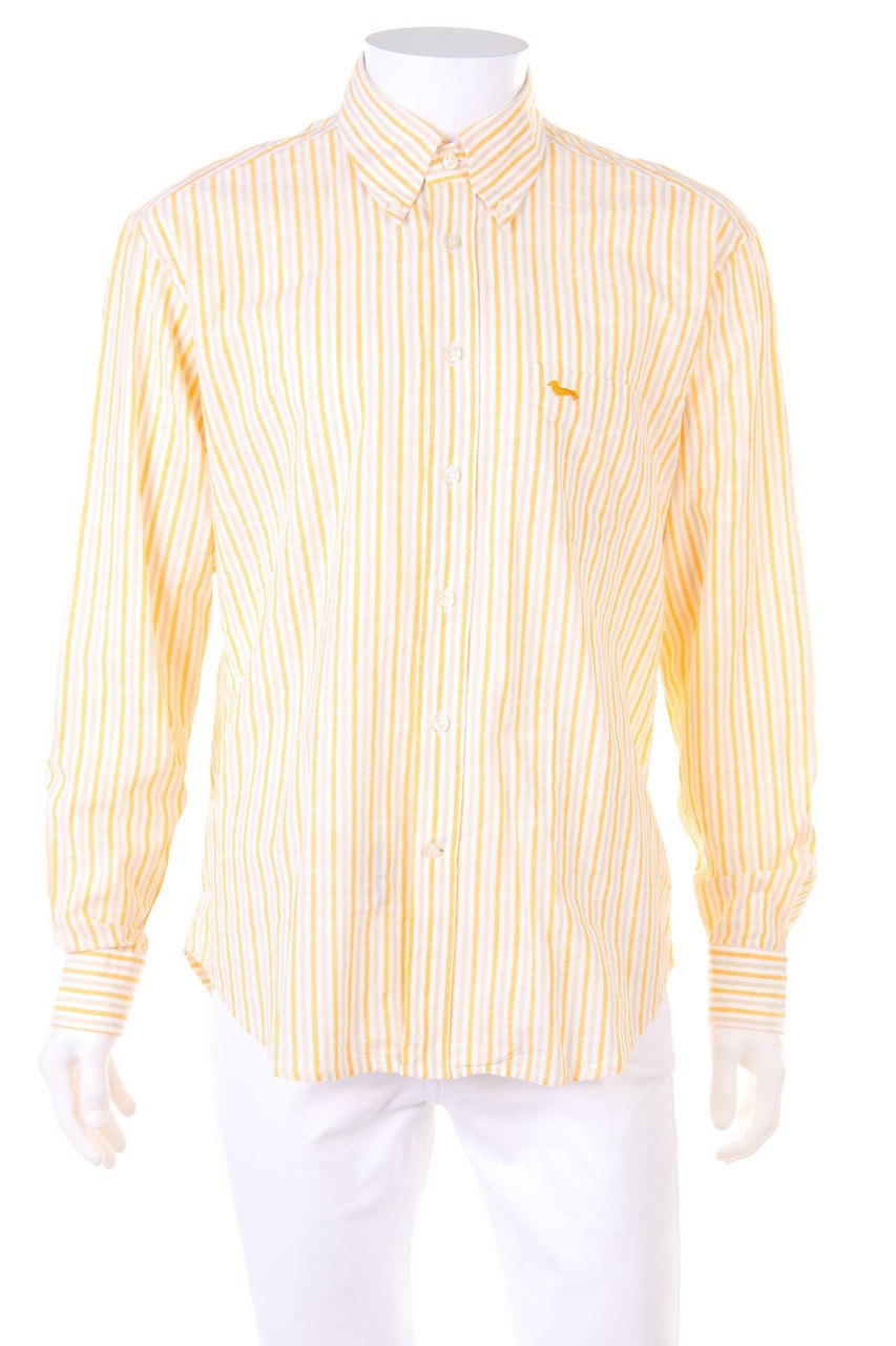 Harmont & Blaine - gestreiftes Button-down-Hemd mit Logo-Stickerei - XXL