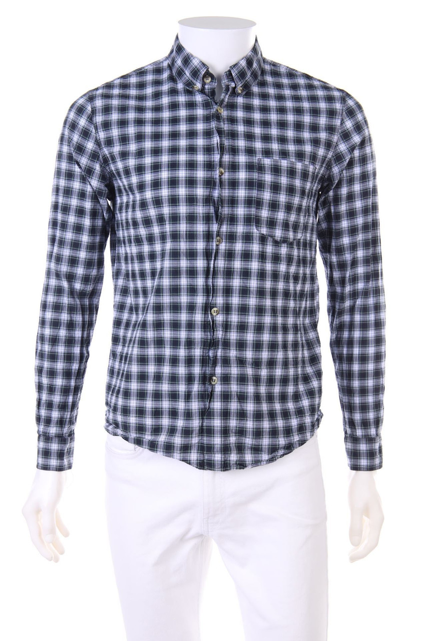A.P.C. - checked button-down collar shirt - S