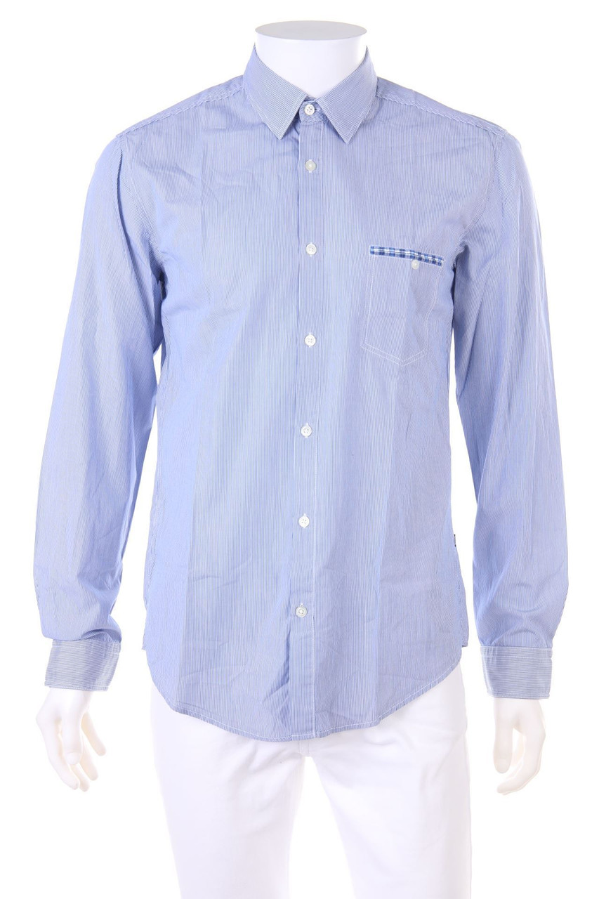 BOSS HUGO BOSS - gestreiftes Hemd mit Logo-Badge - M