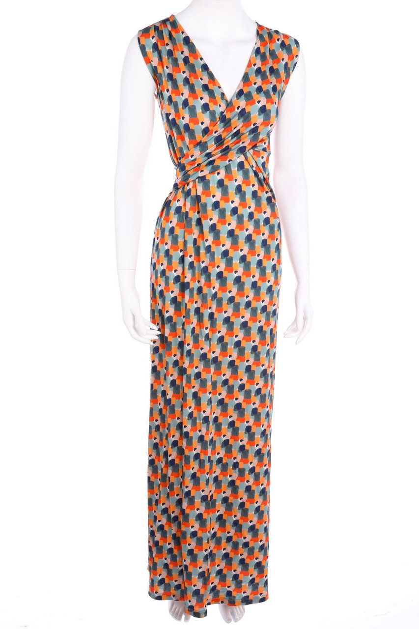 MONIKA VARGA milano - Maxi Dress with Wrap-Effect with Print - D 36