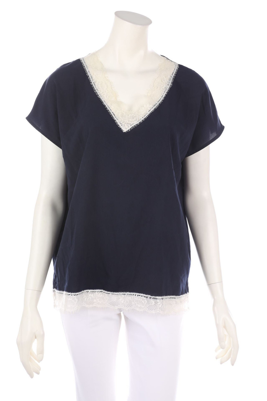 DEVERNOIS - Blouse with Lace Insert - D 42