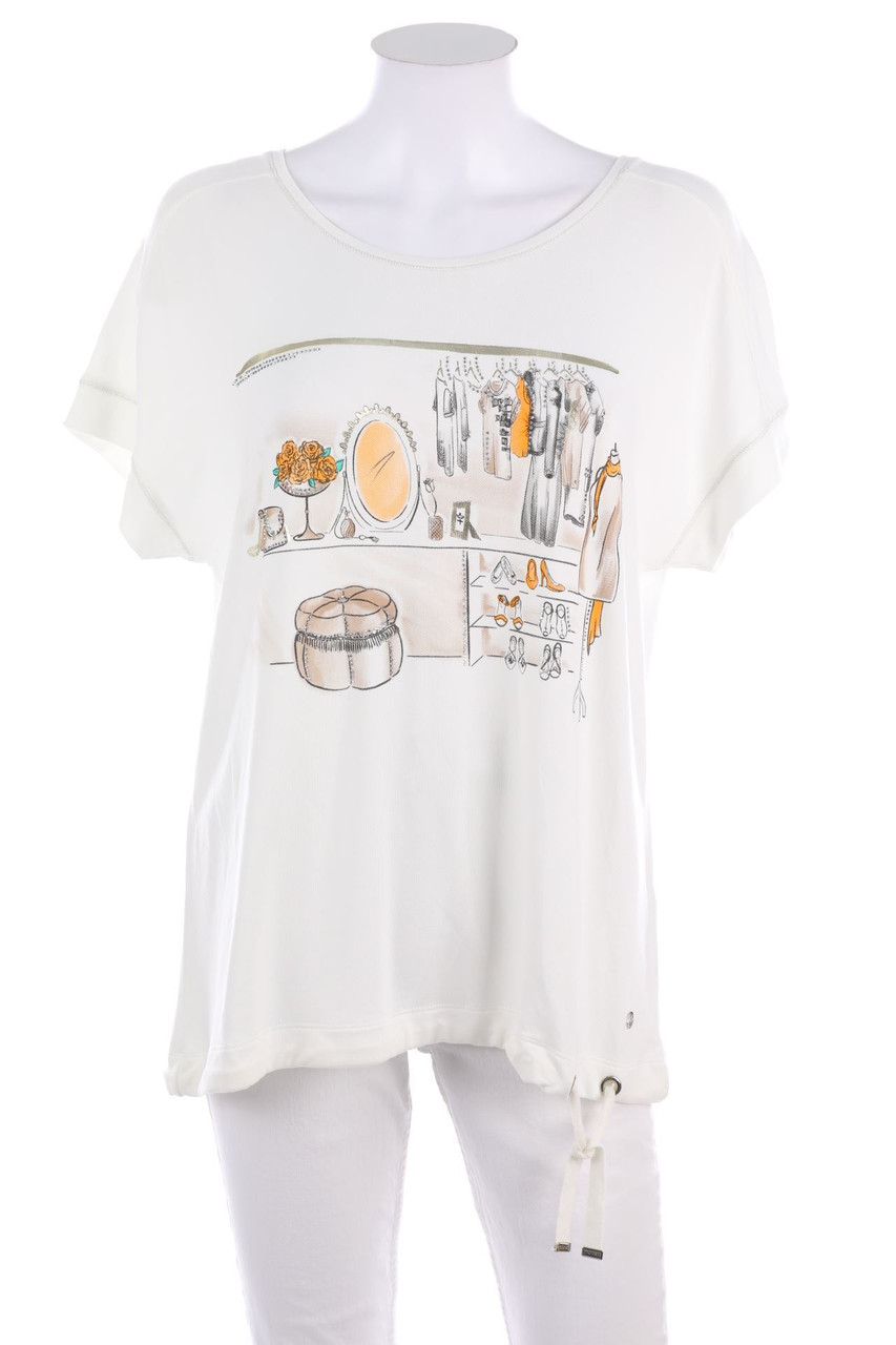 monari - Print-Kurzarm-Shirt mit Applikationen - D 40