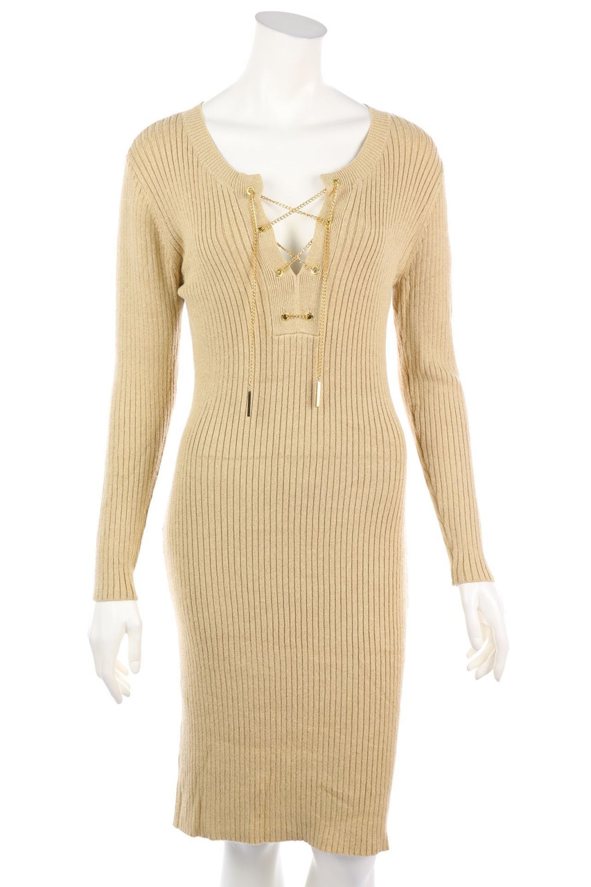 MICHAEL MICHAEL KORS - Knit Dress with Lacing - M