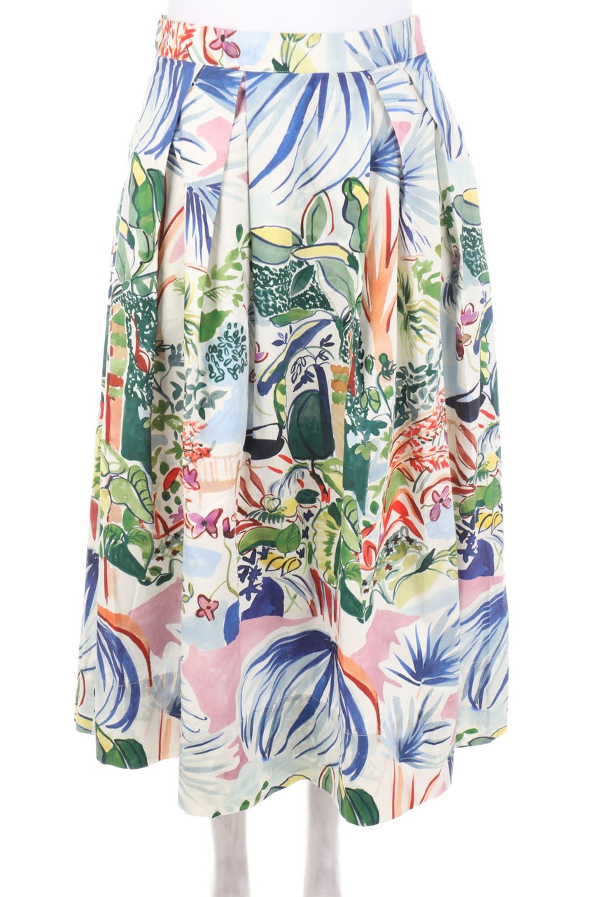 CAROLL - Midi-Pleated Skirt with Print - D 34