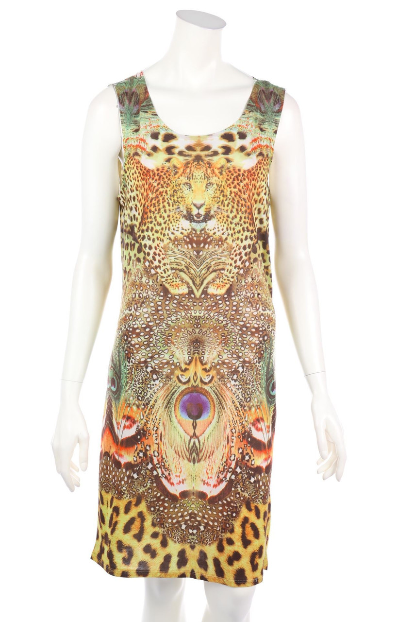 MALVIN - Dress with Print with Rhinestones - M