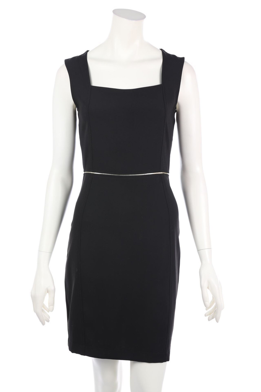 CRISTINA GAVIOLI - Sheath Dress with Faux Leather Details - XS