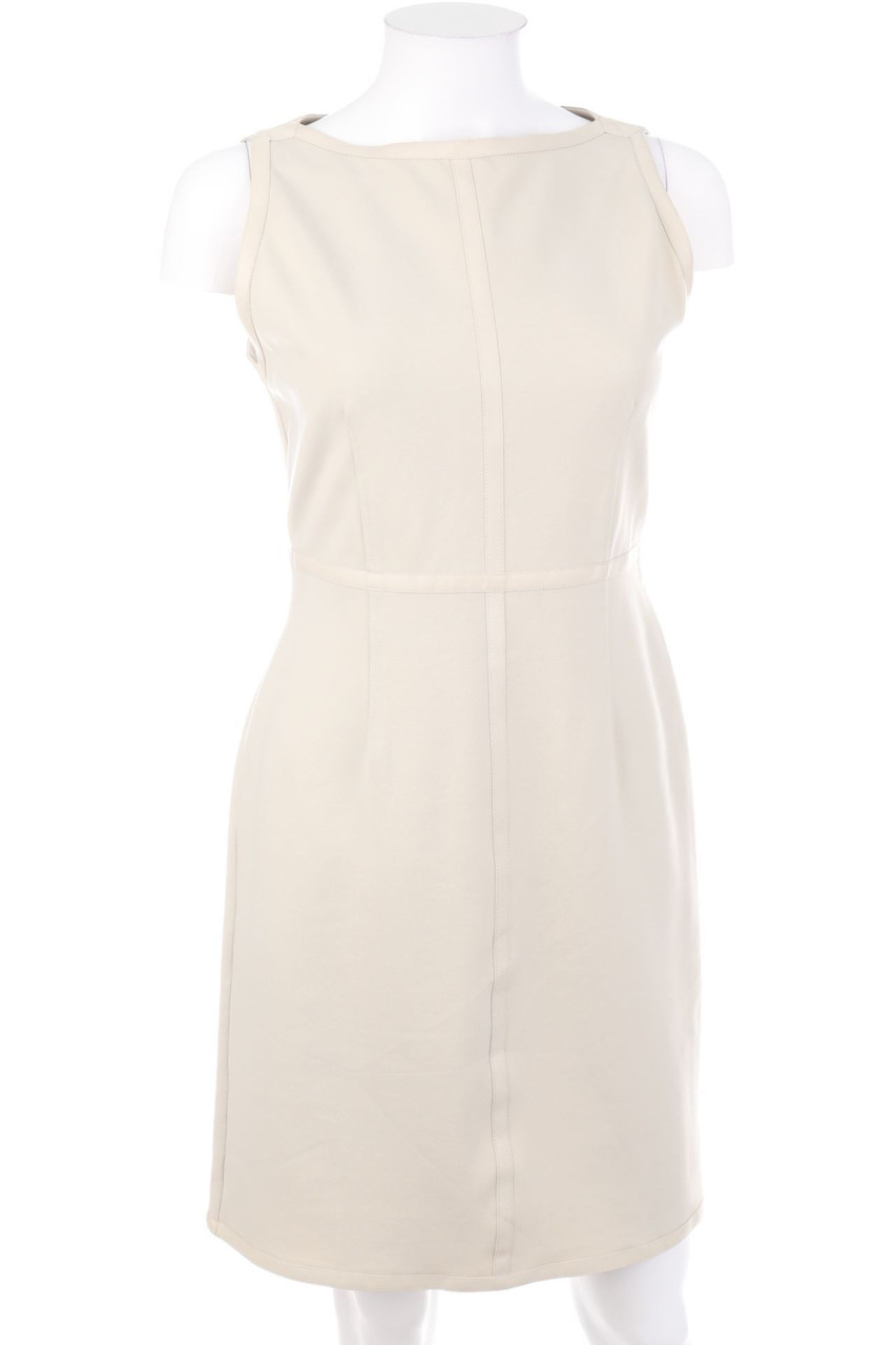 No Label - Sheath Dress with Leather Details - S