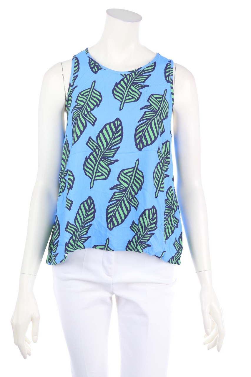 ODEEH - Blouse Top with Tropical Print - D 38