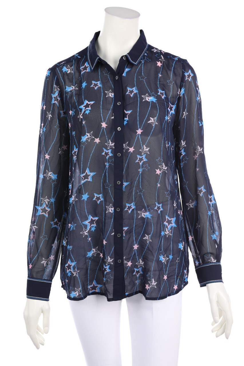 TOMMY HILFIGER - Chiffon-Hemd-Bluse mit Print - D 40