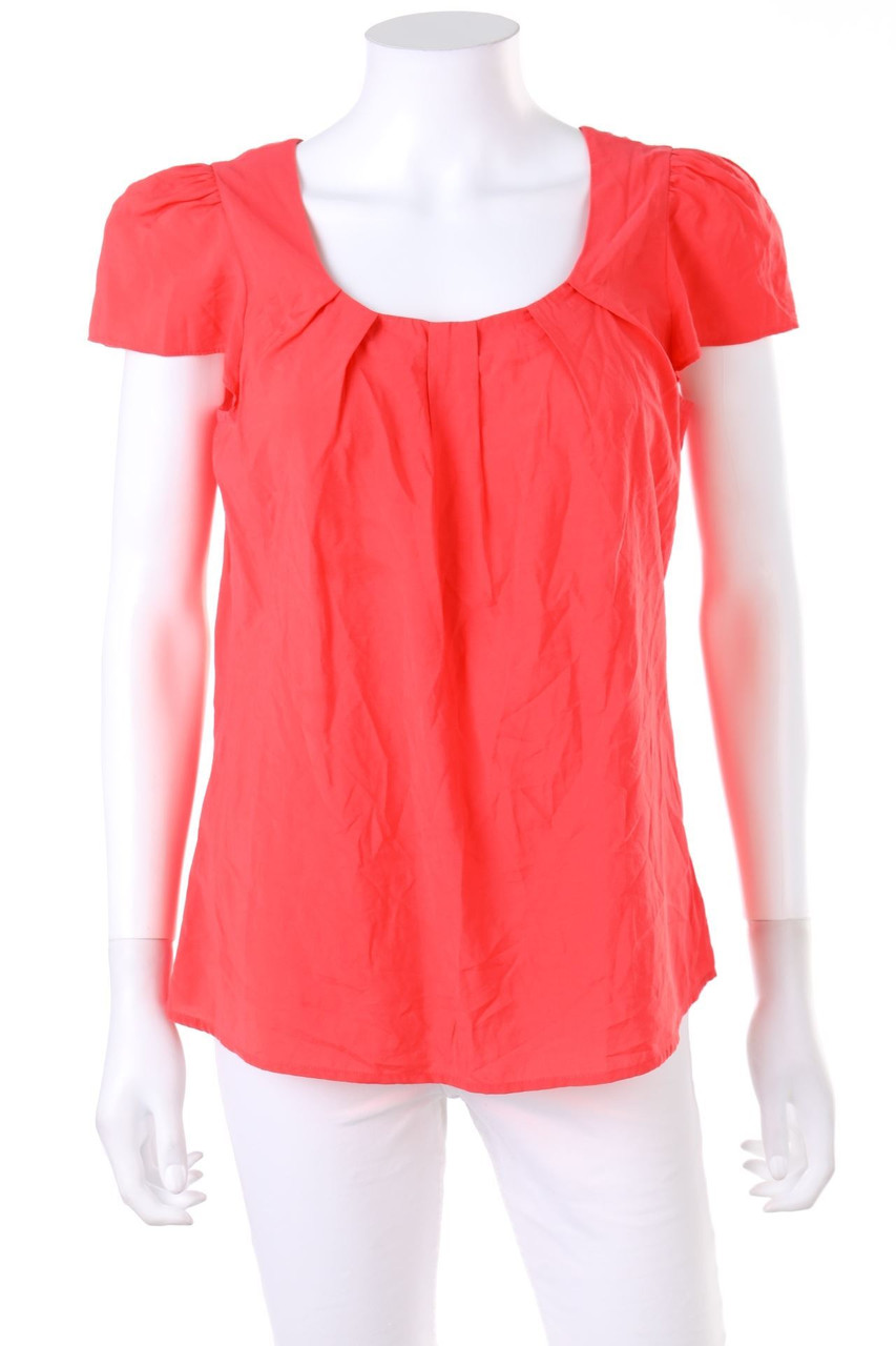 comma - Kurzarm-Bluse mit Falten - D 34