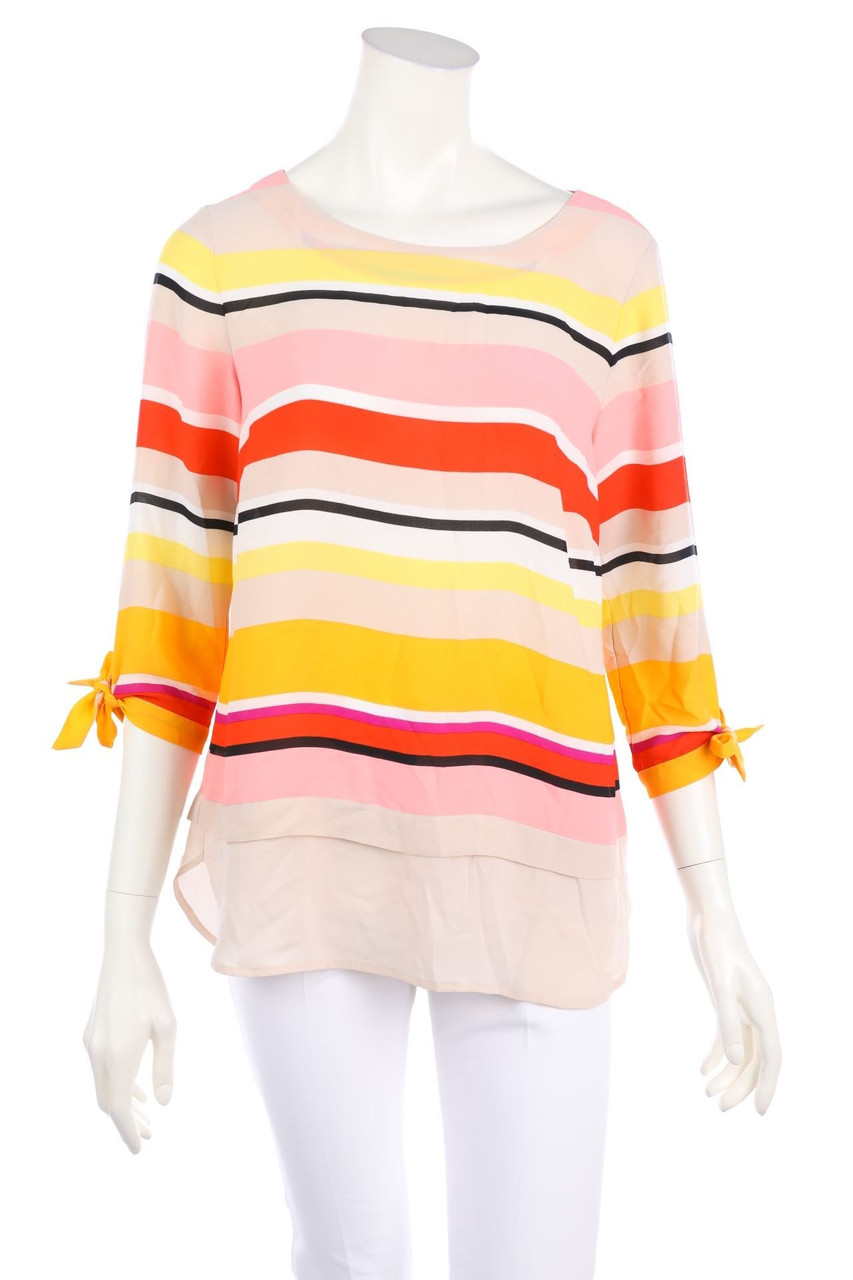 comma - Bluse mit Print im Layer Look mit Streifen - D 38