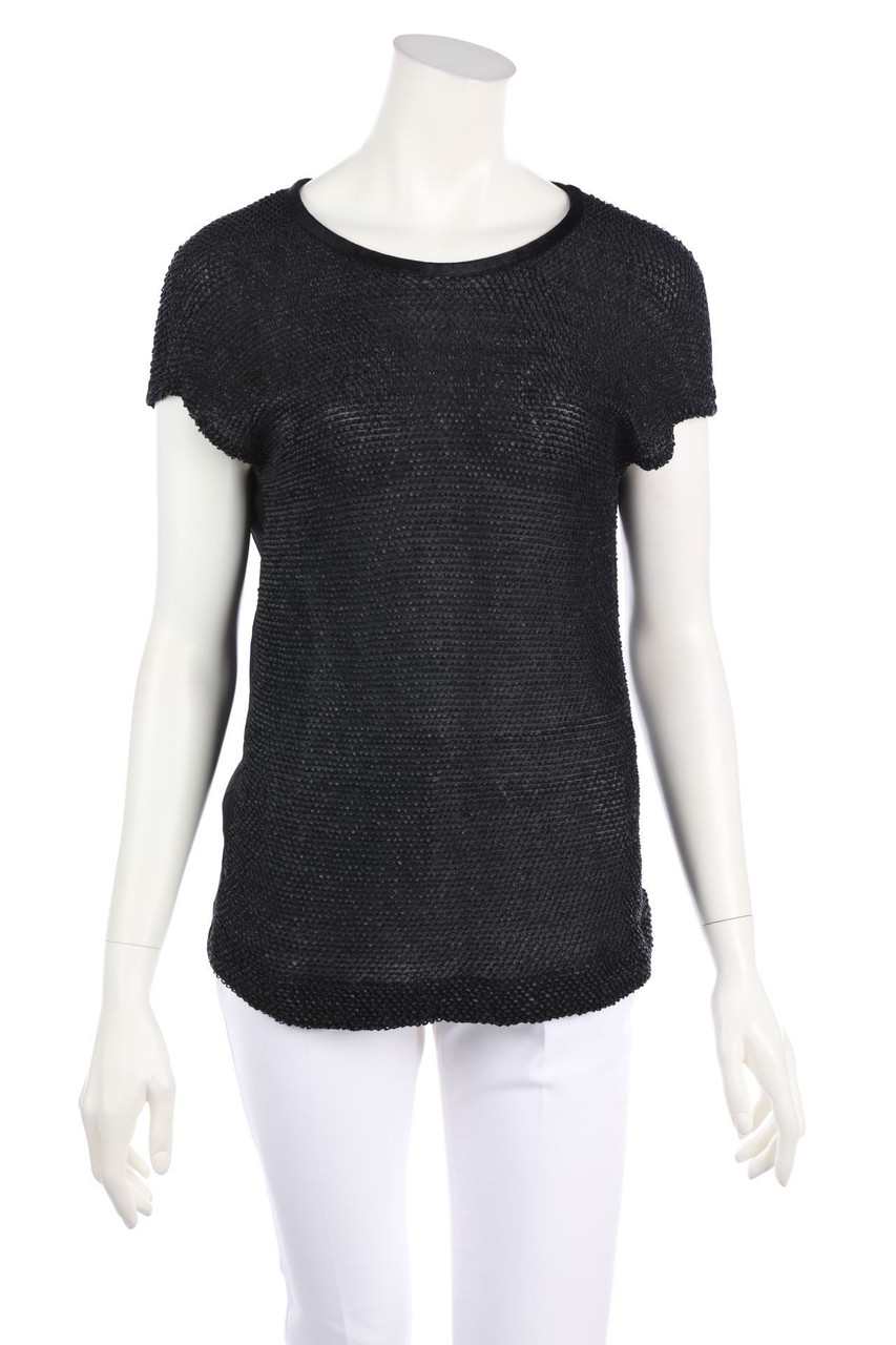 MARKUS LUPFER - T-Shirt mit Kunstleder-Details - S