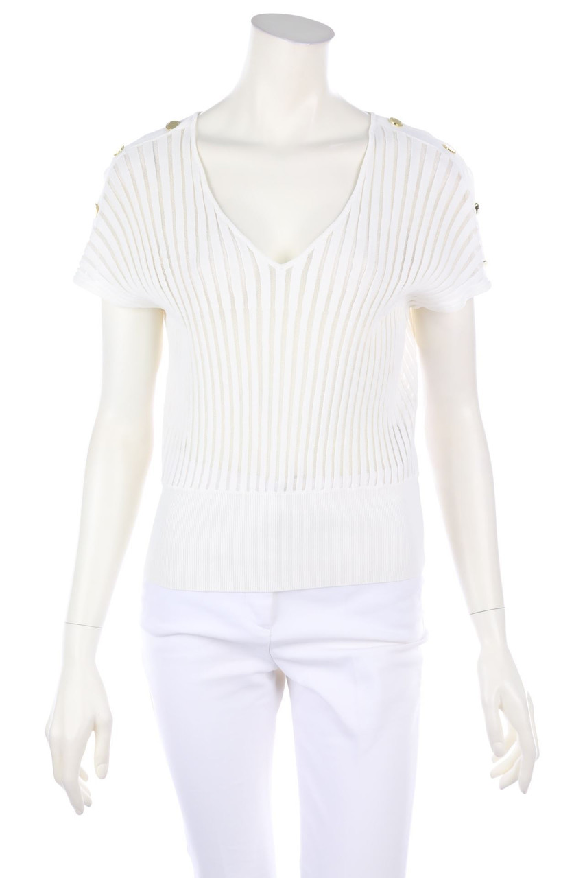 MARCIANO GUESS - Sommer-Strick-Pullover mit Logo-Knöpfen - L