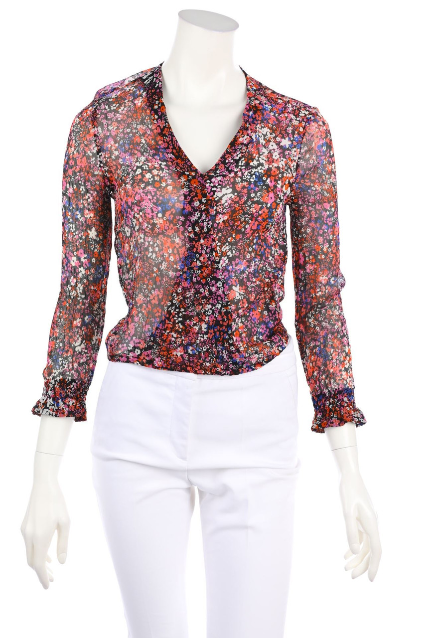 maje - Seiden-Bluse mit Blumen-Print - D 34