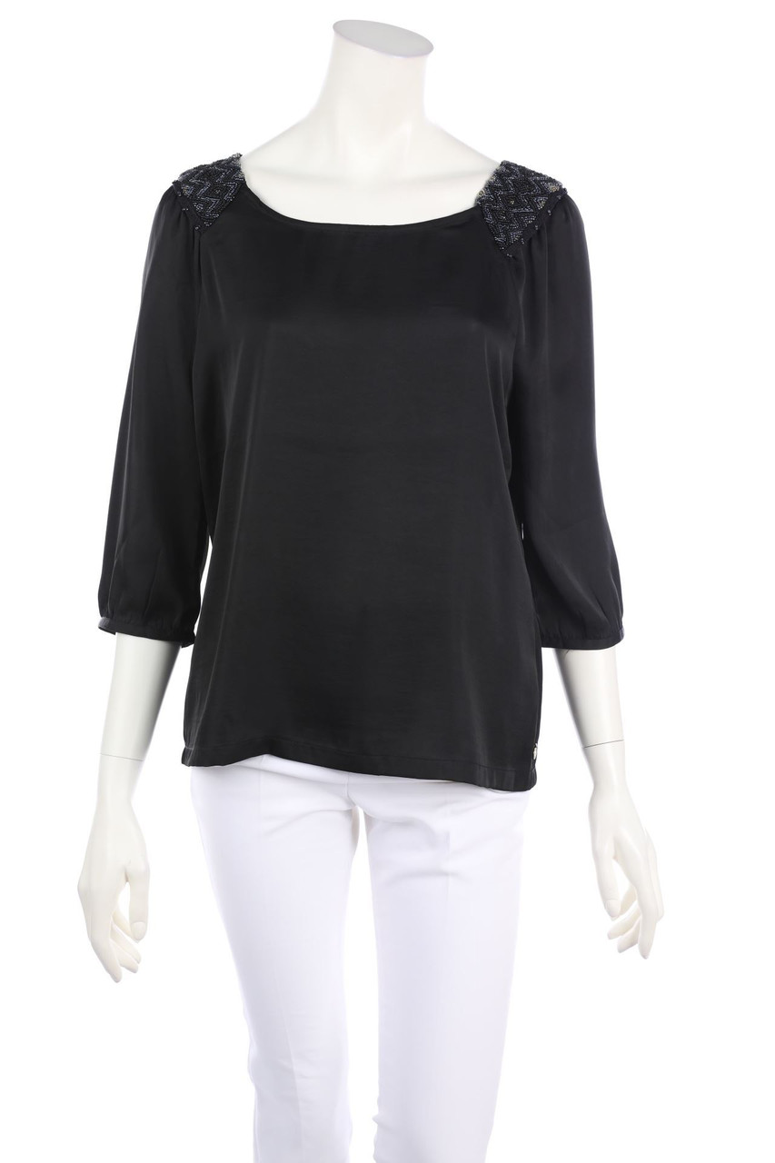 MAISON SCOTCH - Satin Blouse with 3/4 Sleeve with Pearls - D 38