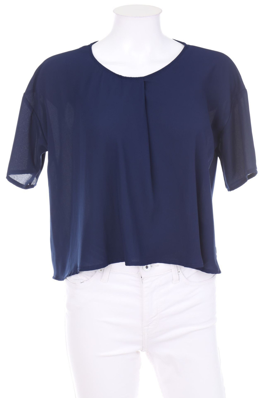 IMPERIAL - Shortsleeve Blouse with Crease - S