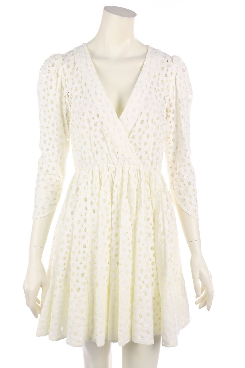 maje - Kleid aus Spitze in Wickel-Optik - S