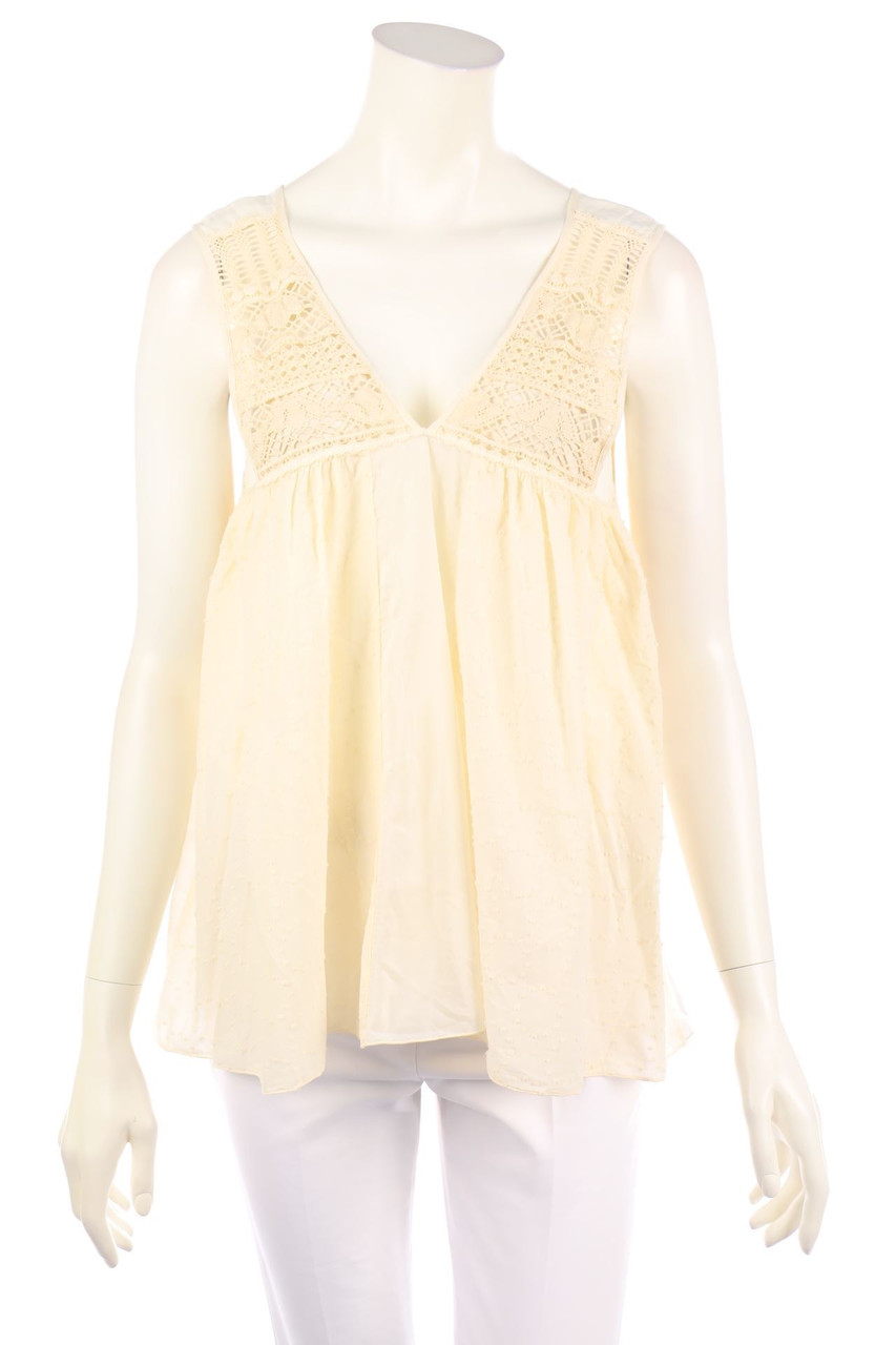 forte_forte - Boho-Blouse Top with Lace - D 34