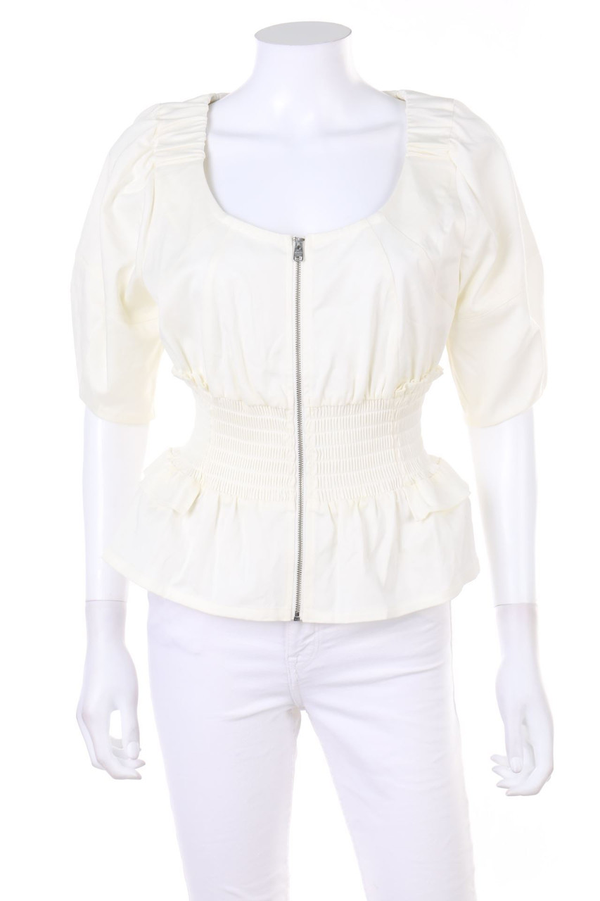 ALLSAINTS - Kurzarm-Bluse mit Smok-Details - D 38