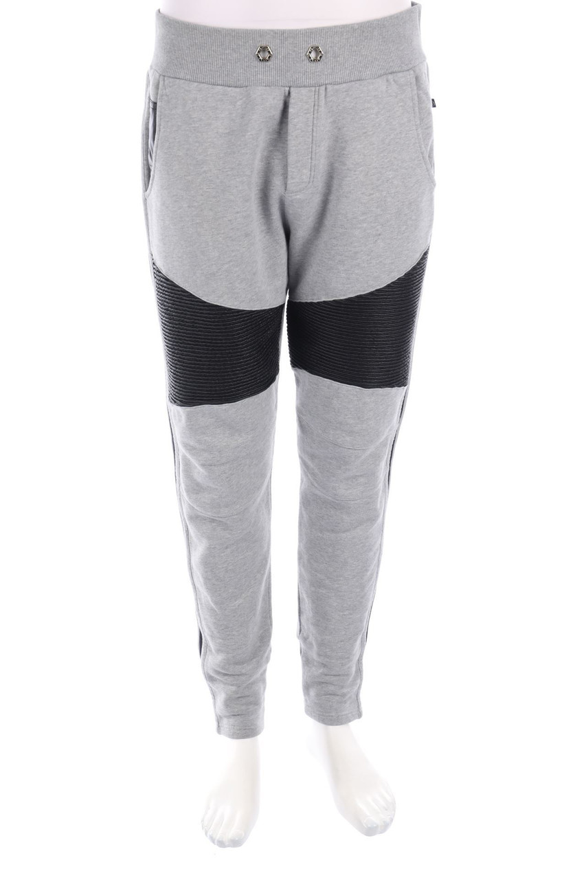 PHILIPP PLEIN - Jogging-Hose mit Kunstleder-Details - XL