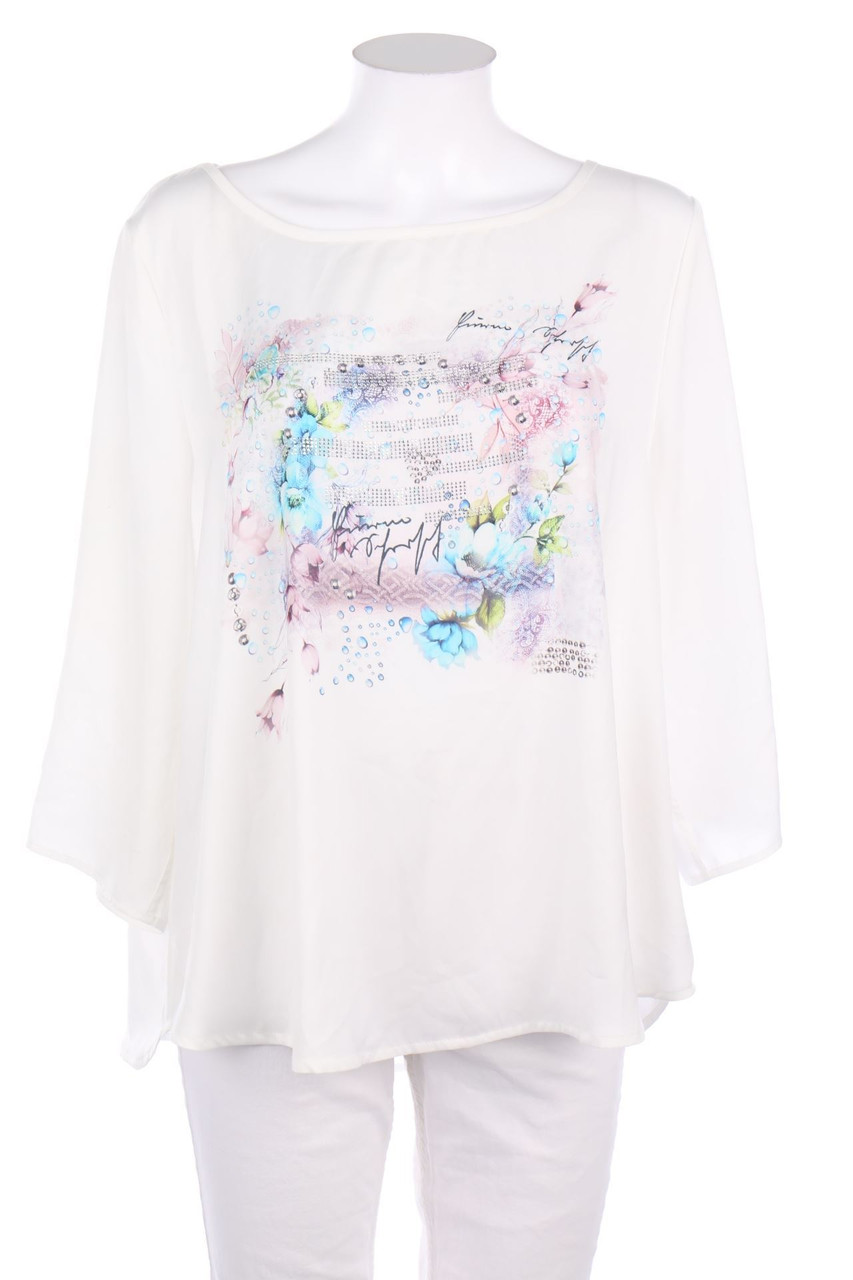 just white - Blouse with 3/4 Sleeve - D 44