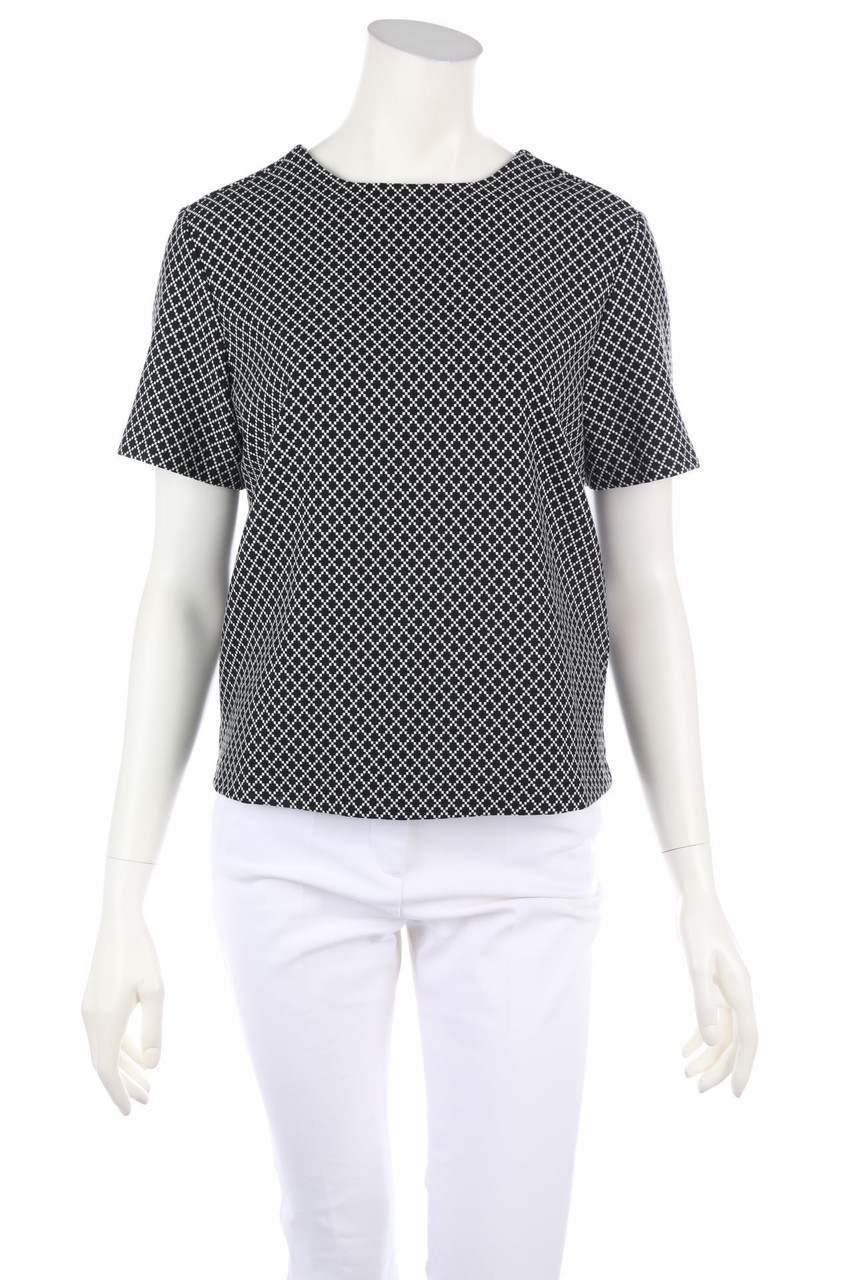 OPUS - Kurzarm-Bluse mit geometrischem Muster - D 36
