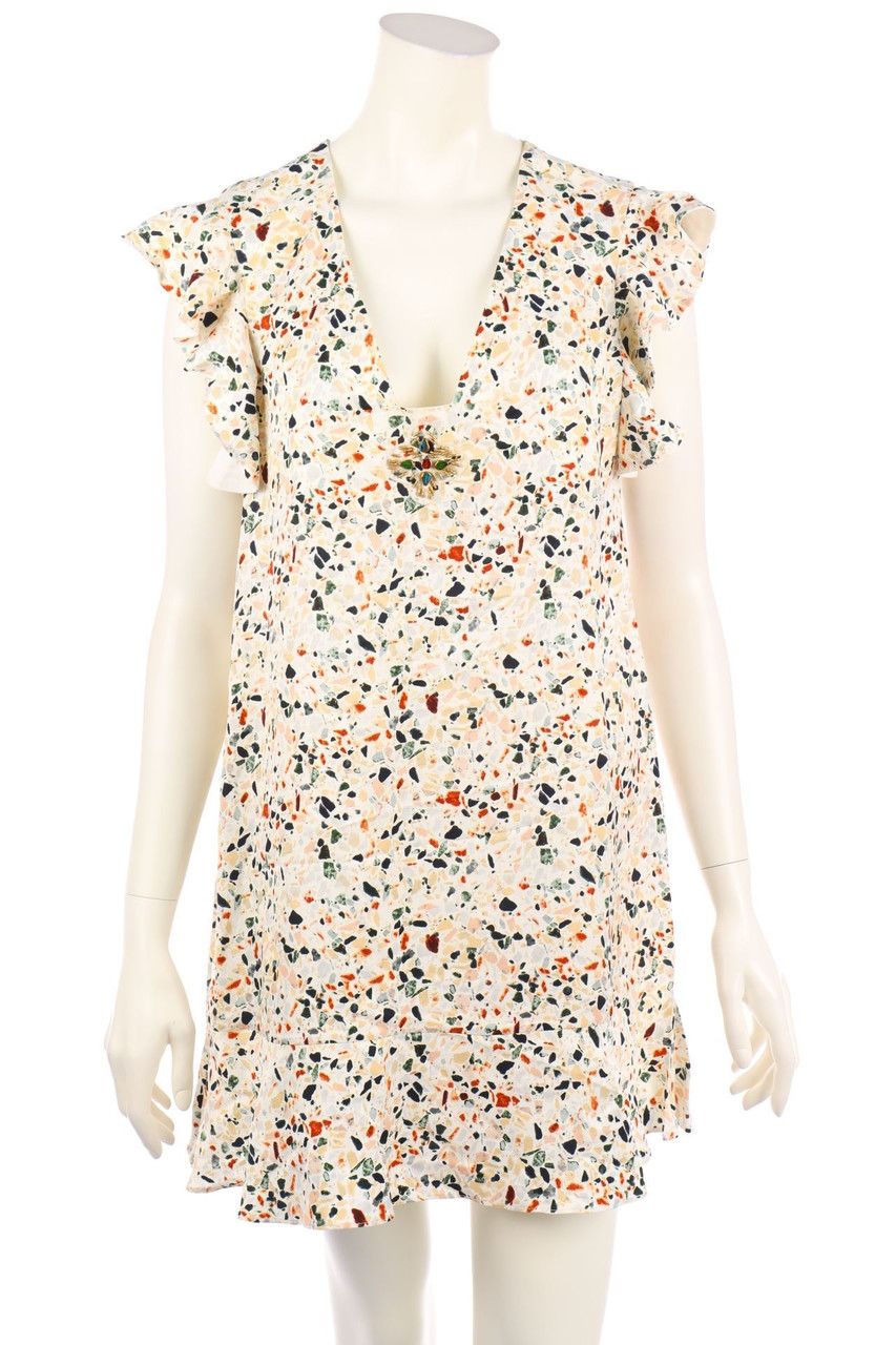 ANTIK BATIK - Dress with Print with Pearls - S