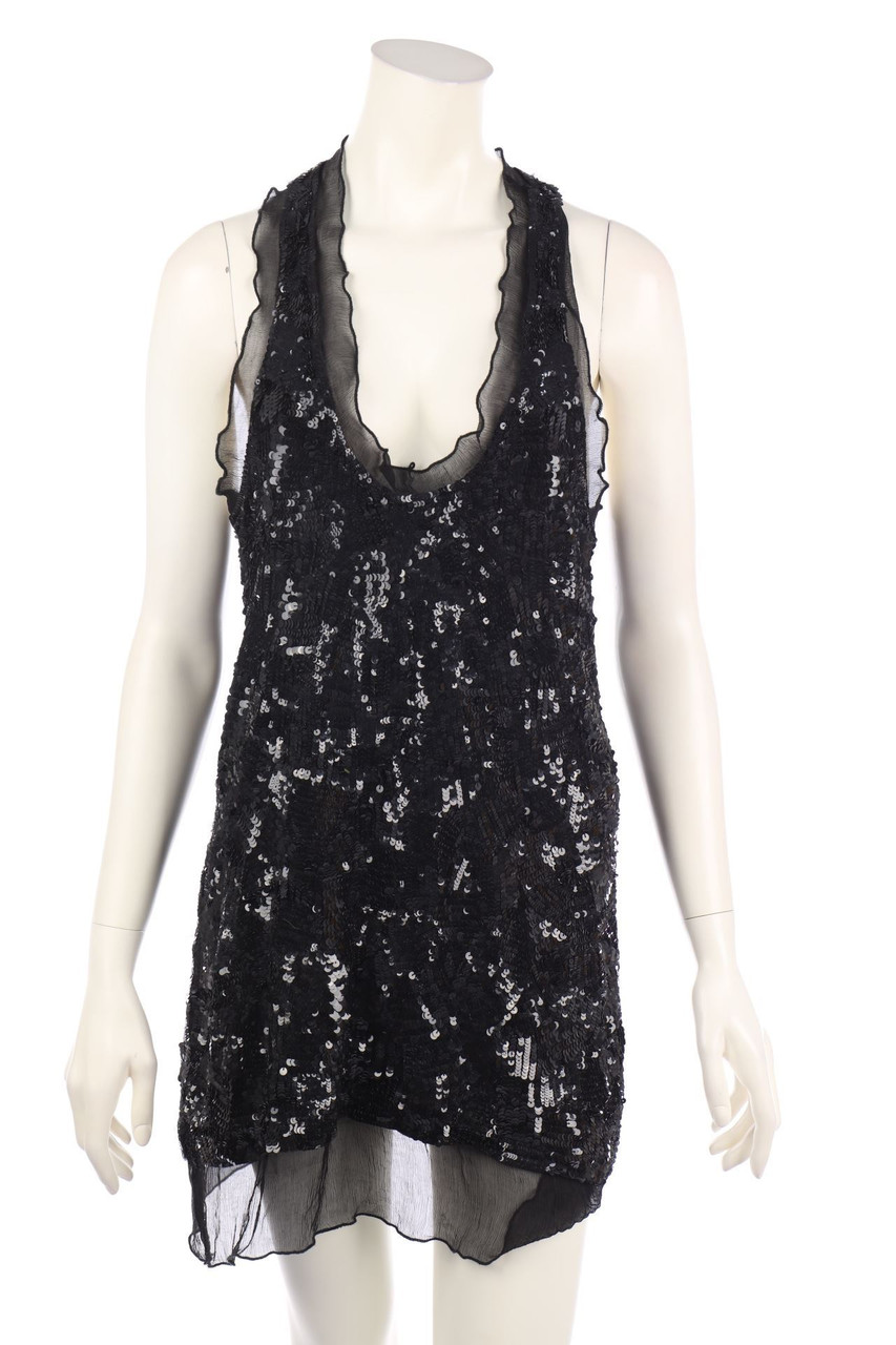 ELLA LUNA - Silk Dress with Sequins - L