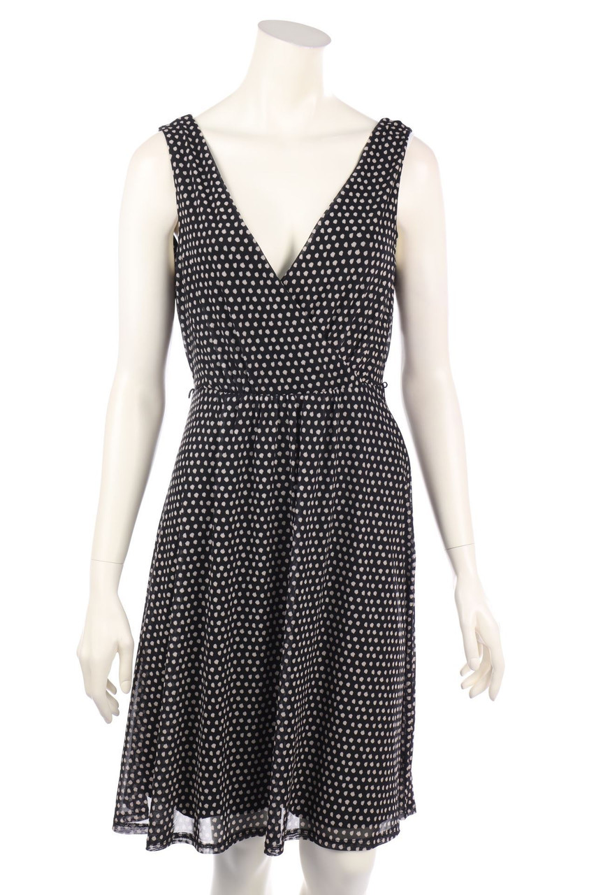 TAIFUN - Mesh-Dress with Wrap-Effect with Dots - D 36