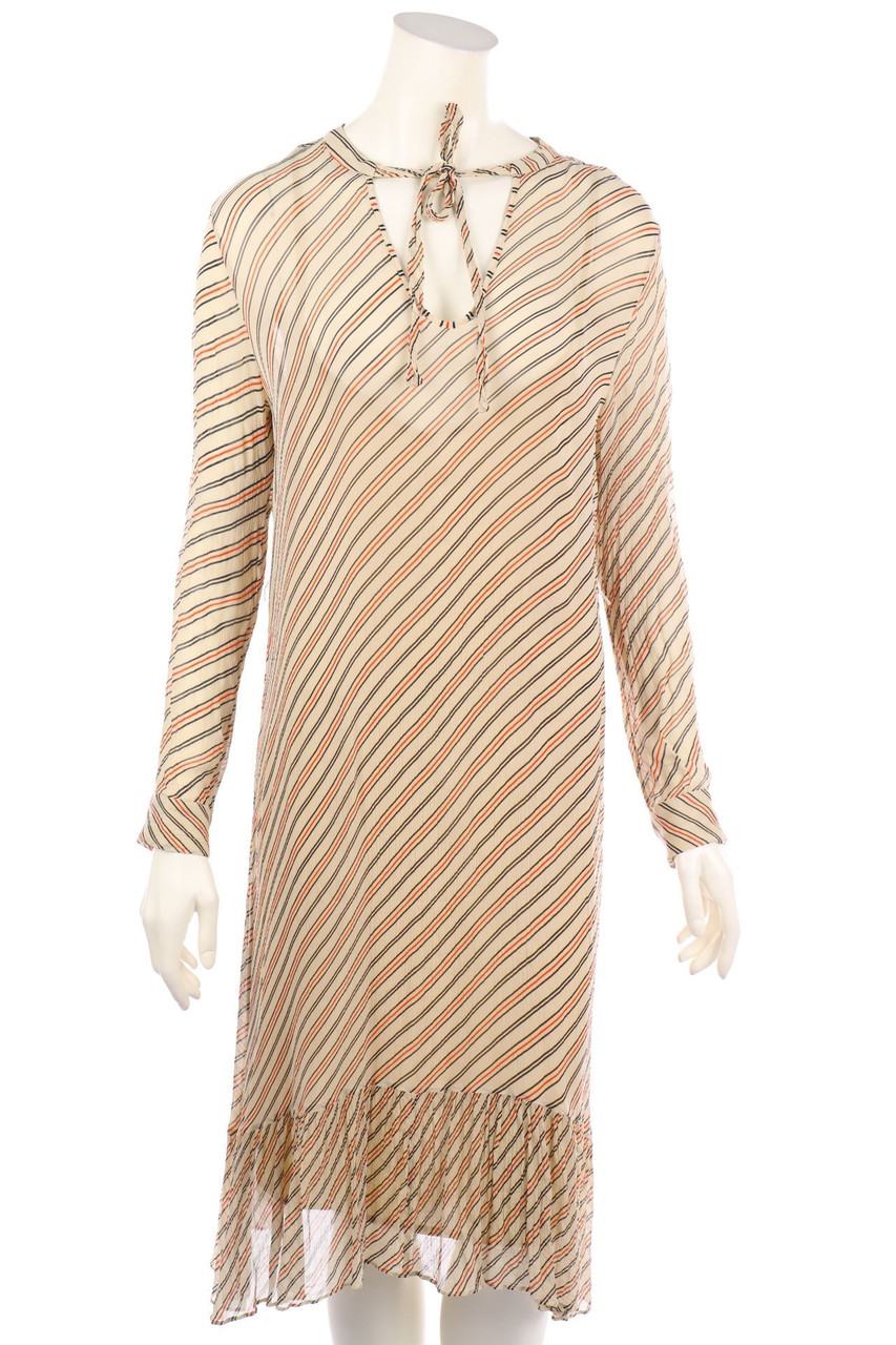 SECOND FEMALE - Chiffon-Maxi Dress with Stripes - M