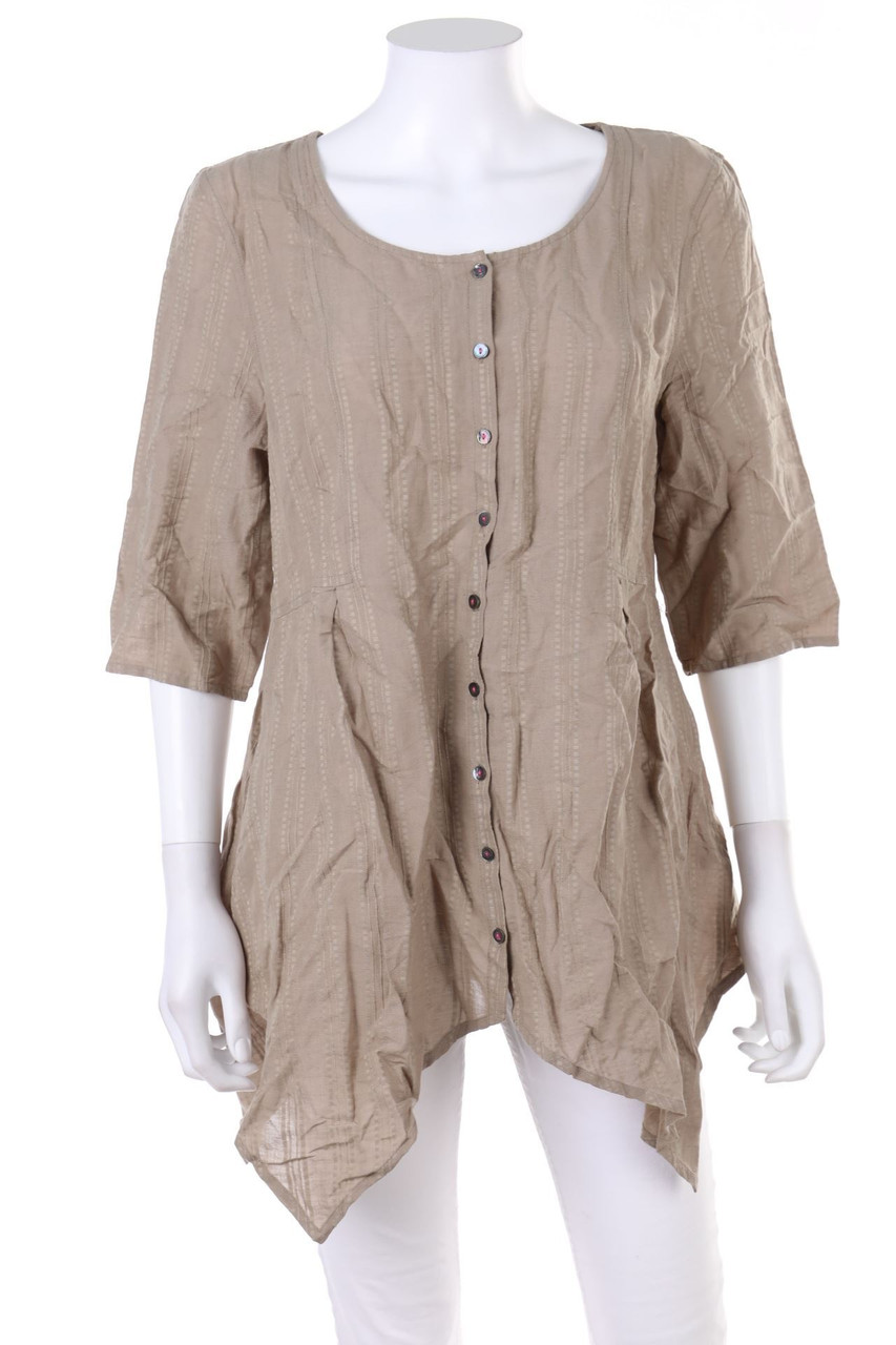 Gudrun Sjödén - Bluse mit 3/4-Ärmel aus Leinen-Mix - M