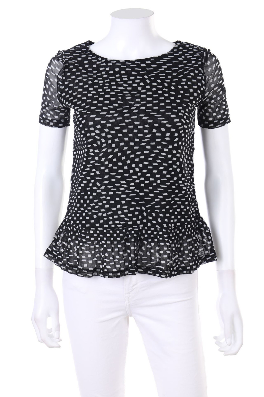 comma - Mesh-Bluse mit Schößchen - D 32