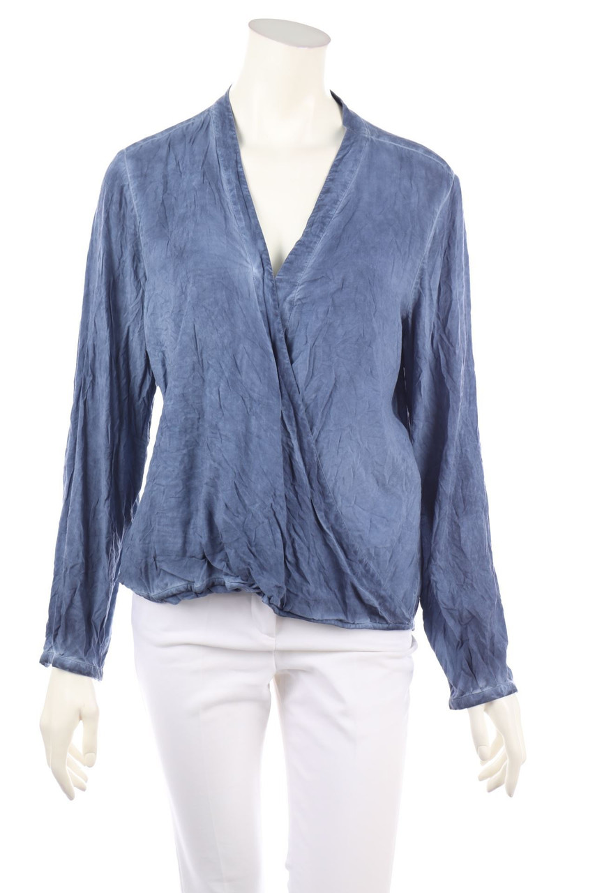 comma - Garment Dyed-Bluse in Wickel-Optik - D 44