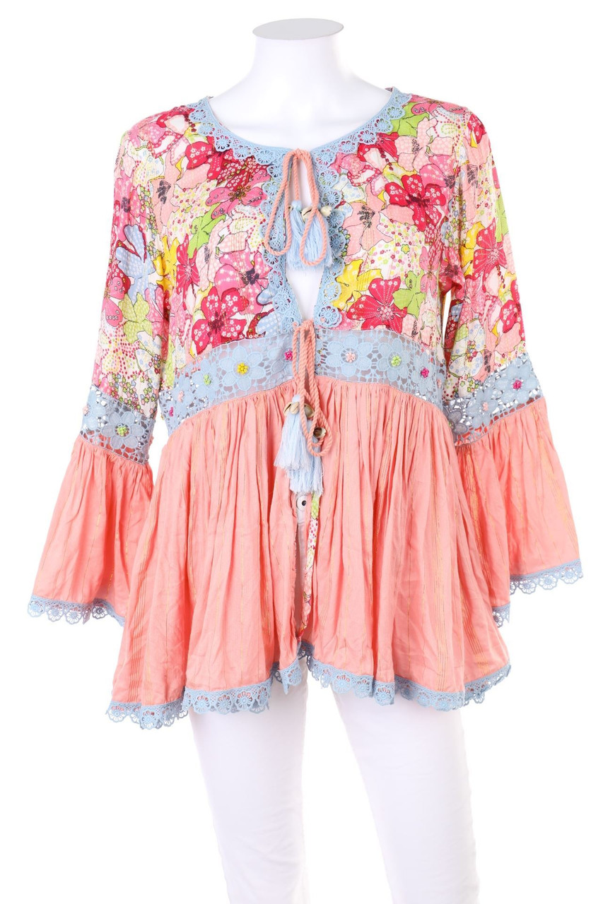 BEATNIK PHILOSOPHY - Boho-Blouse with Tassels - S