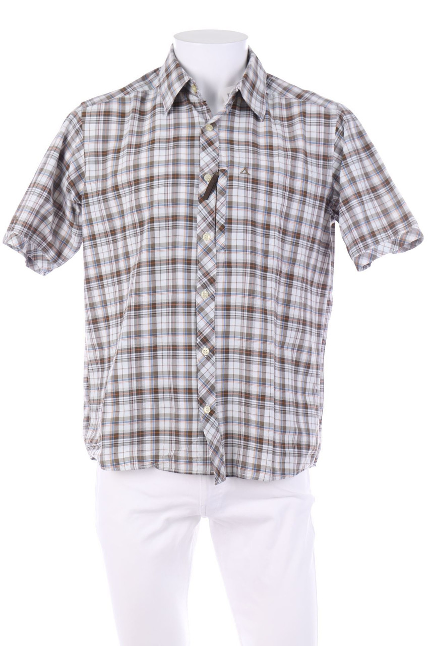 Schöffel - Outdoor-Kurzarm-Hemd mit Karo-Muster - L
