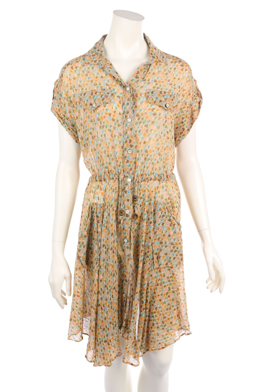 D&G DOLCE & GABBANA - Shirt Dress with Feathers - S