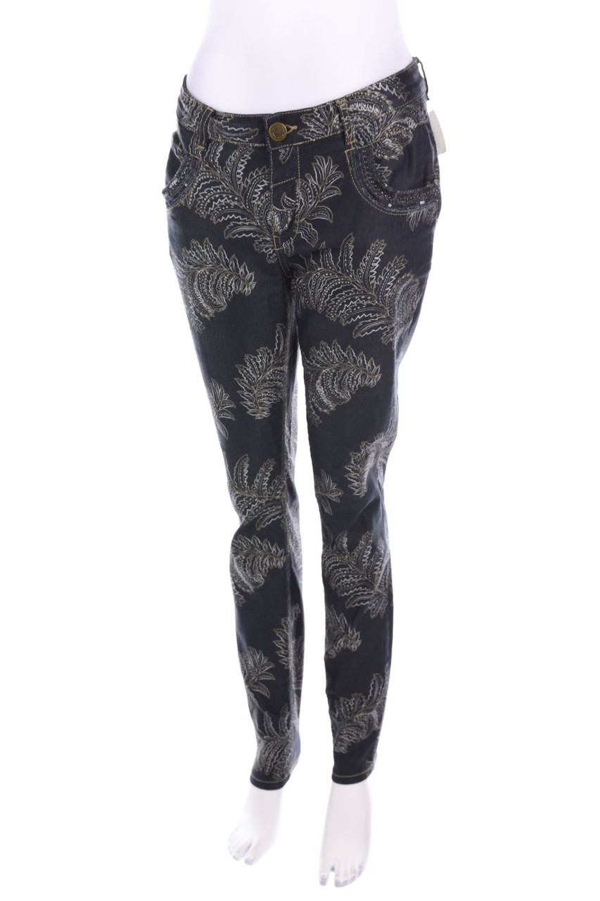 MOS MOSH - Print-Skinny-Jeans mit Pailletten - W28