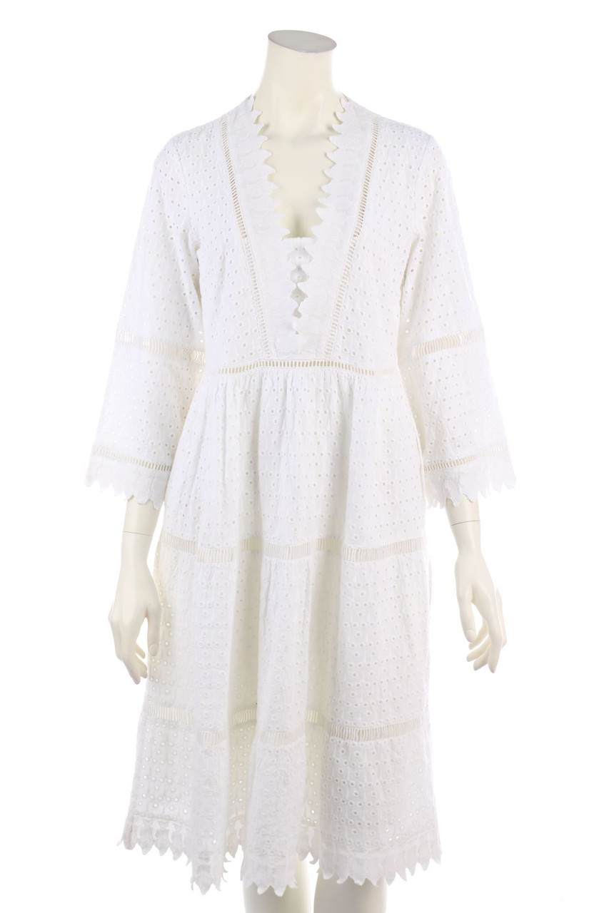 ADOLFO DOMINGUEZ - Boho Dress, Eyelet Lace  - D 34