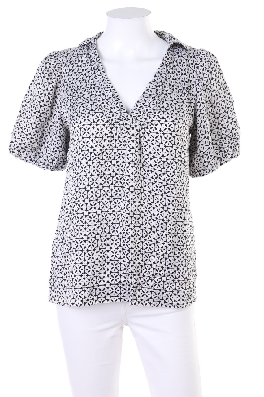 maje - Seiden-Bluse mit Rüschen - M