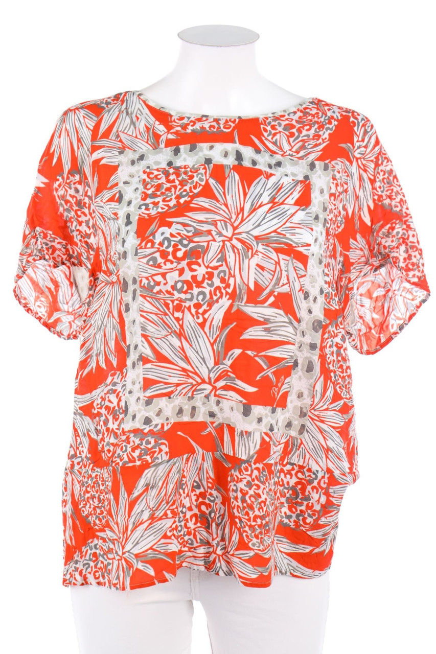 TUZZI - Kurzarm-Bluse mit Print - L