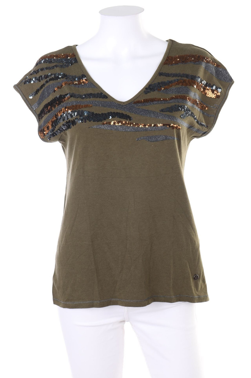 1.2.3. UN DEUX TROIS Paris - Shortsleeve-Shirt with Sequins - S