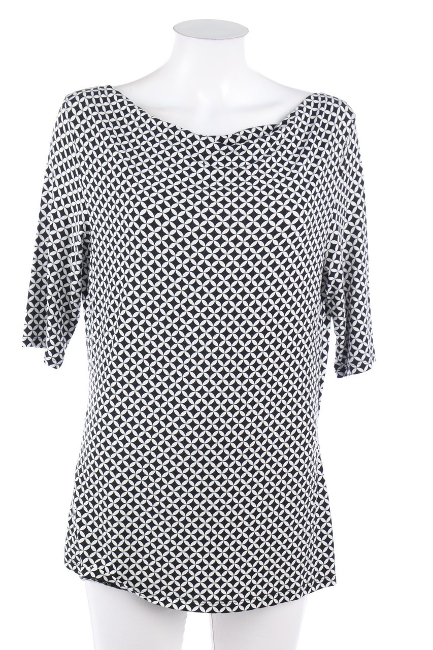 comma - 3/4-Arm-Shirt mit Wasserfall-Ausschnitt - D 40