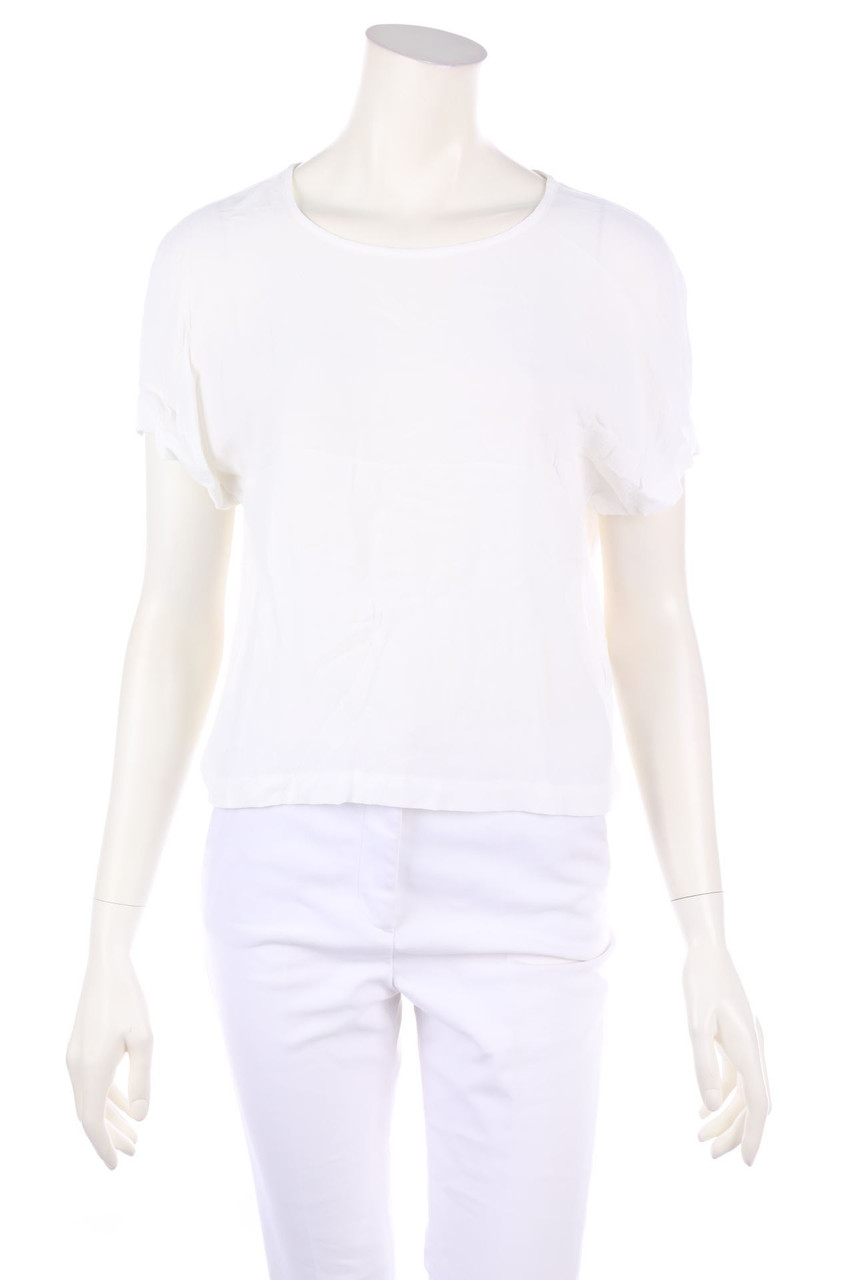 OPUS - Clean Chic-Kurzarm-Bluse aus Crêpe - D 36