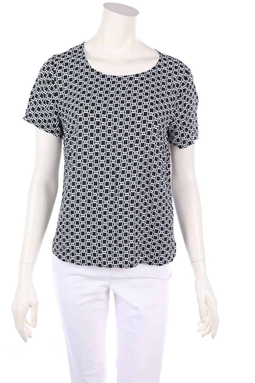 TAIFUN - Shortsleeve Blouse with Print - D 38