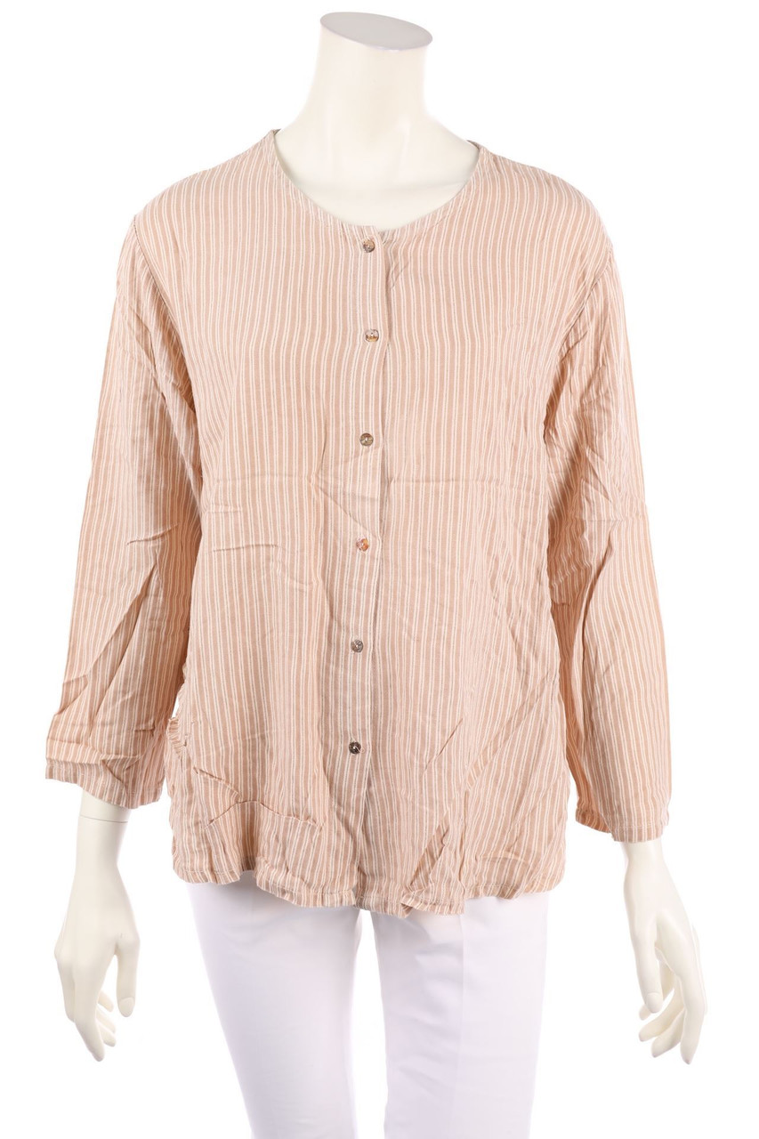 JULIA GARNETT - Stripe Blouse with 3/4 Sleeve with Glitter - M