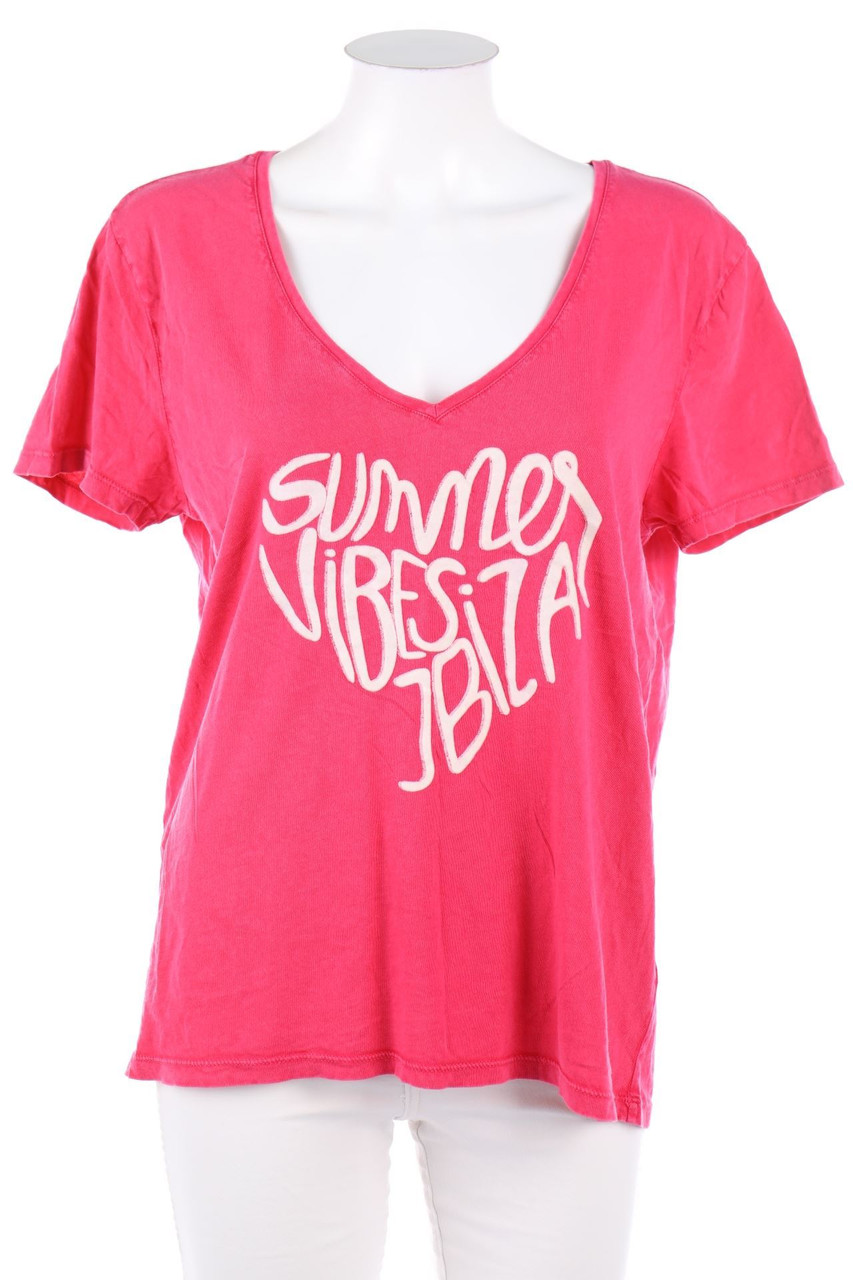 IKKS WOMEN - Kurzarm-Shirt mit Flock-Print - D 44