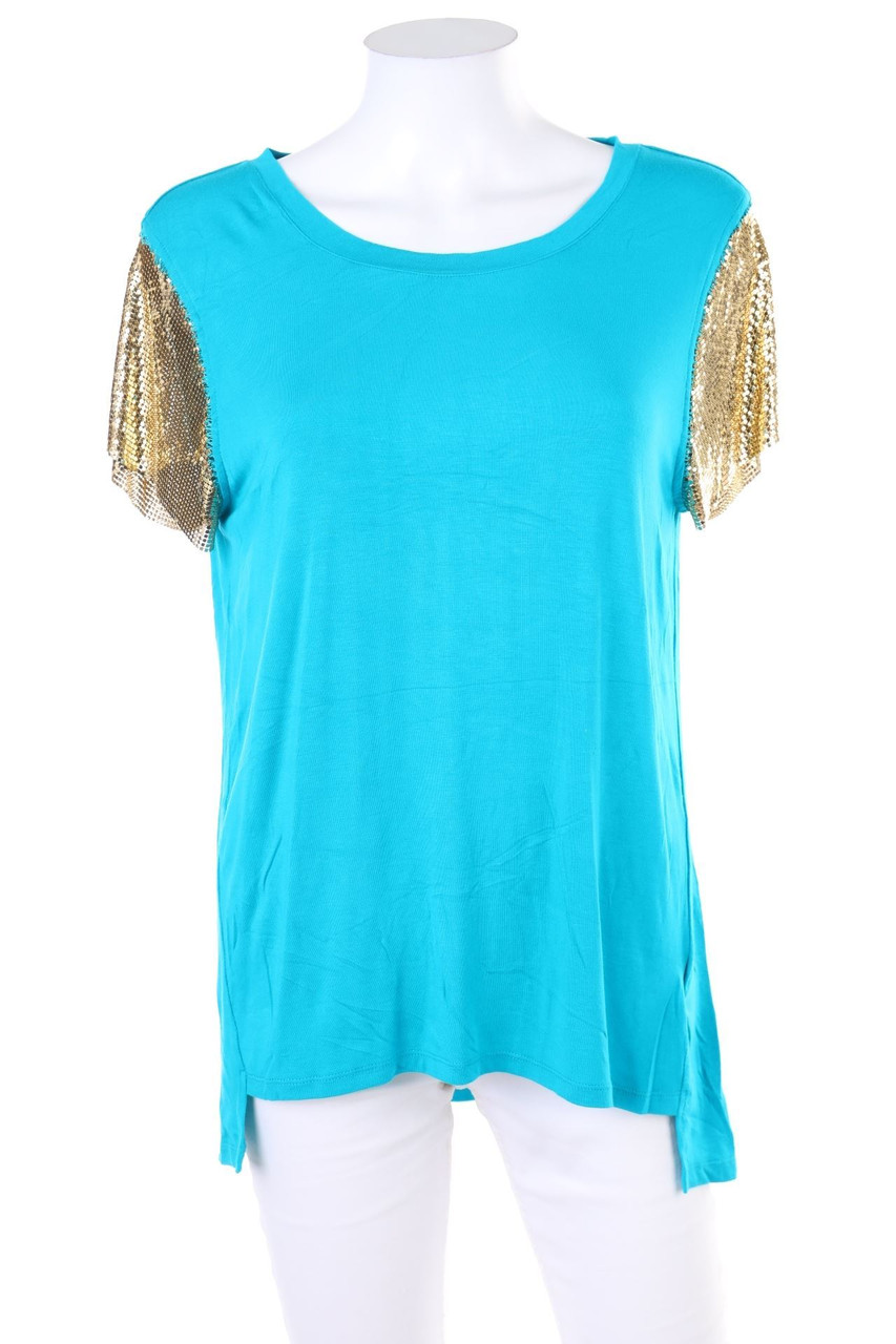 MICHAEL MICHAEL KORS - Kurzarm-Shirt mit Metallic-Effekt - M